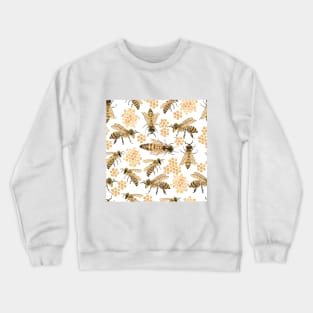 Watercolor Honeybee Pattern Crewneck Sweatshirt